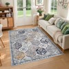 Washable Large Floral Print Living Room Bedroom Rugs, Vintage Non Slip Floor Carpet for Dining Room Office - 2 of 4