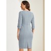 INSPIRE CHIC Women's 3/4 Sleeve Split Neck Wear to Work Business Sheath Dresses - 3 of 4