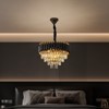 4-Tier Modern Crystal Chandelier with 7 Lights, Black and Gold Pendant Light Fixture for Living Room, Dining Room, Bedroom – Elegant Crystal Lighting - 3 of 4