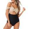 Clearlove Women's One Piece Swimsuit Black Cutout Scallop Trim Bathing Suit - 4 of 4