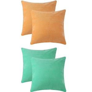 Unique Bargains Solid Chenille Soft Couch Sofa Home Decor Throw Pillow Covers 4 Pcs - 1 of 4