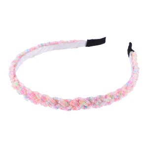 Unique Bargains Women's Beaded Hair Hoop Headband Accessories Hairband 0.43 Inch Wide 1 Pc - 1 of 4