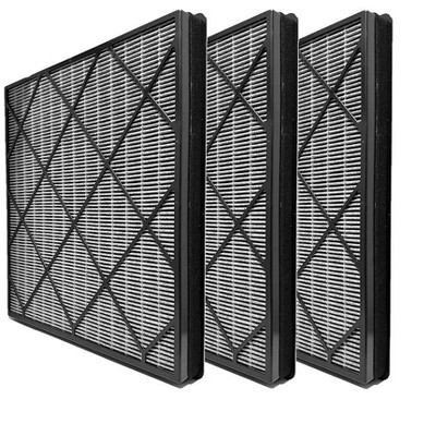 Nispira HE400 True HEPA Filter Replacement with Activated Carbon Infused Advanced Odor Lock For Shark Air Purifier 4 Fan HE401 HE402 HE405, 3 Packs