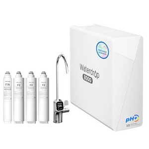 Waterdrop X8-Alkaline Mineral pH+ Tankless Reverse Osmosis System, NSF/ANSI 42&58&372 Certified, 800 GPD RO Water Filter, 10-Stage, 2-year supply - 1 of 4