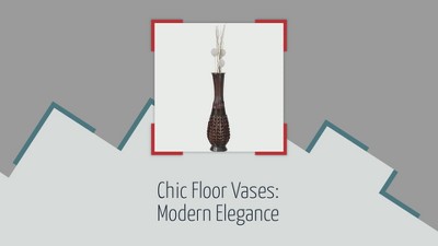 Antique Fluted Metallic Brown Bamboo Floor Vase with Aged Finish