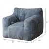 MAXYOYO Faux-Shearling Bean Bag Chair, Boucle Tufted Bean Bag Sofa, Living Room Bean Bag Couch for Adults Kids, Dusty Blue - 4 of 4