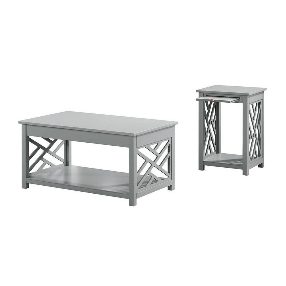 Photos - Coffee Table 36" Middlebury  and End Table with Tray Gray - Alaterre Furnit