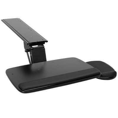 Mount-It! Under Desk Keyboard Tray, Adjustable Keyboard and Mouse Drawer Platform with Ergonomic Wrist Rest Pad, 17.25" Track, Black