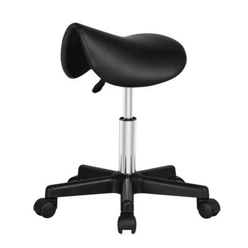 Yaheetech Rolling Saddle Stool Hydraulic Adjustable Salon Chair Black