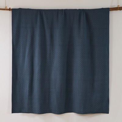 Navy Cotton Full Reversible Quilt Set
