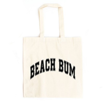City Creek Prints Varsity Beach Bum Canvas Tote Bag - 15x16 - Natural