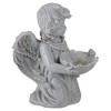 Northlight 9" Kneeling Angel with Flower Bird Feeder Outdoor Garden Statue - 3 of 4