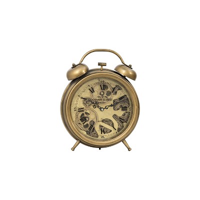 Yosemite Home Decor Brass Gears Table Top Clock