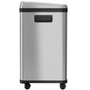 Itouchless Rolling Sensor Kitchen Trash Can And Recycle Bin With Wheels 16  Gallon Silver Stainless Steel : Target