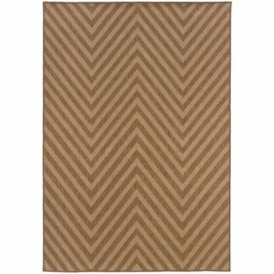 Oriental Weavers Karavia 1330X Tan/ Light Tan Indoor/Outdoor Area Rug - 1'9" x 3'9"