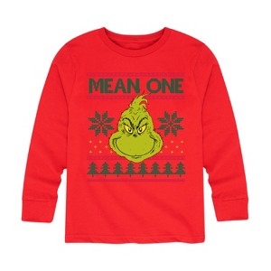Boys' - Dr. Seuss - The Grinch Mean One Long Sleeve Graphic T-Shirt - 1 of 4