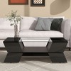 NicBex 2-Tier Rectangular Tempered Glass Coffee Table with Open Shelves and Cabinets for Living Room - 4 of 4