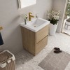 GlasFlength Bathroom Storage Cabinets, Freestanding, Open shelving Bathroom Vanity，Assembly Required, Beige, 23.6"*19.75"*35.5" - 2 of 4