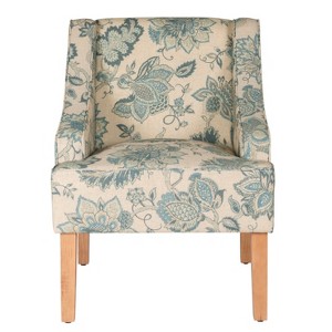 Finley Swoop Arm Accent Chair - Vintage Indigo - HomePop, Blue