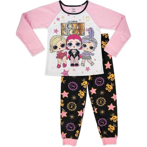 L.o.l. Surprise Girl s Cozy Little Fashionistas 2 piece Long Sleeve Pajama Set Pink movie Night 10 12 Target