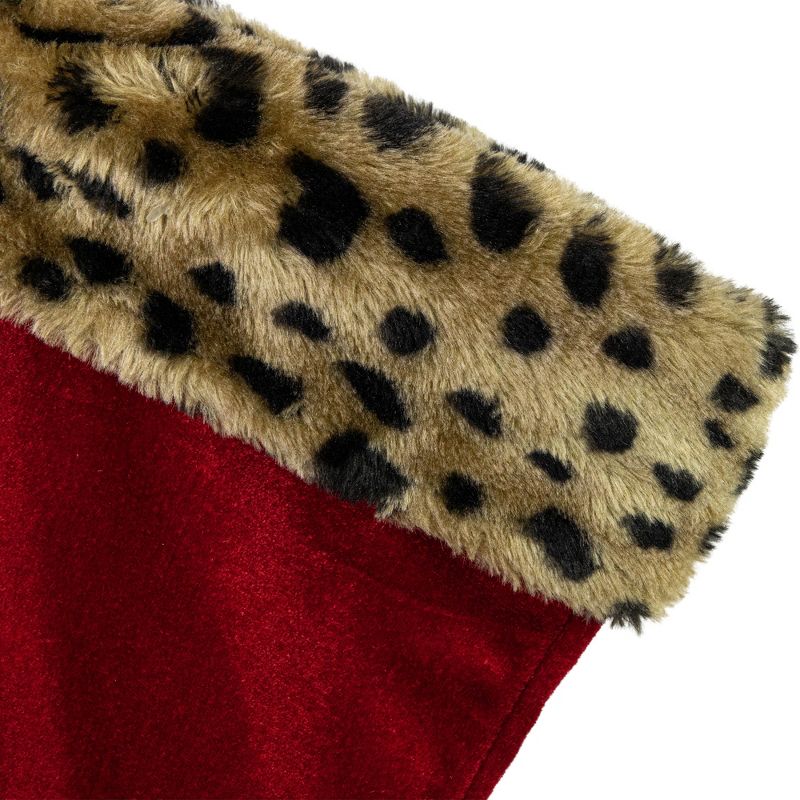 Northlight 20" Red and Black Leopard Cuff Christmas Stocking, 3 of 7