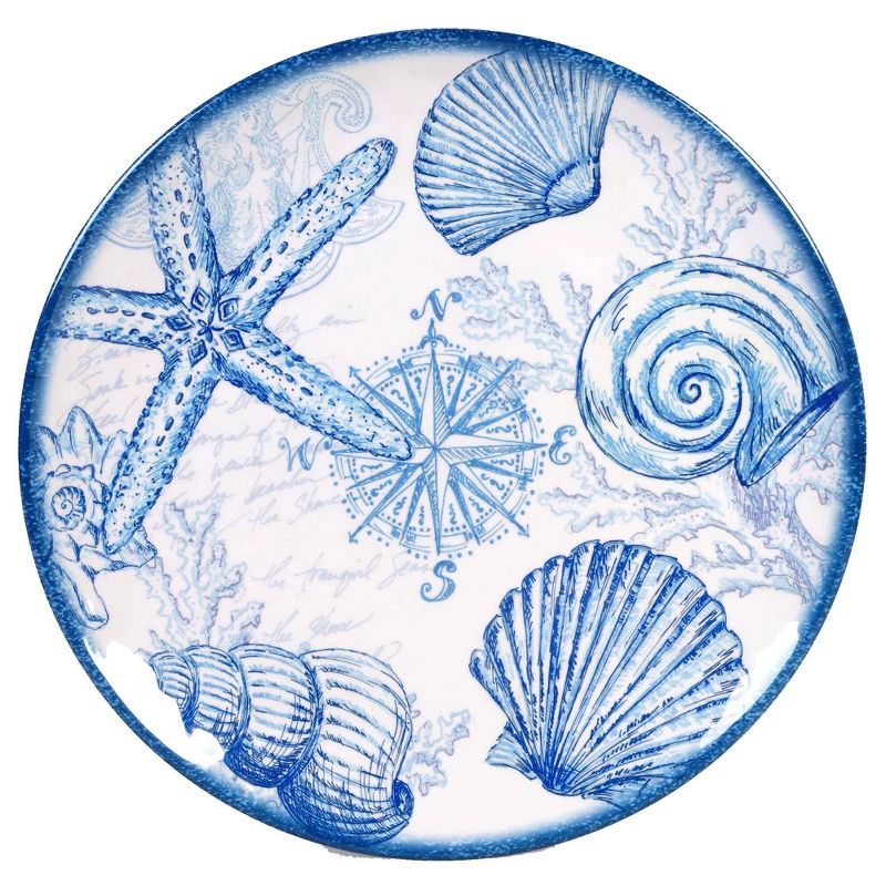 2pc Melamine Oceanic Serving Platter Set Blue - Certified International, 2 of 4