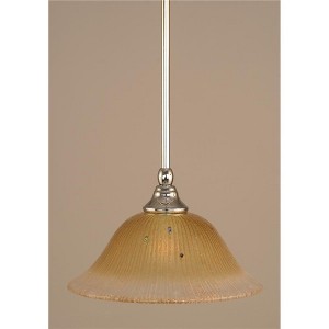 Toltec Lighting Any 1 - Light Pendant in  Chrome with 10" Amber Crystal Shade - 1 of 1
