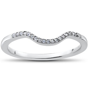 Pompeii3 1/16 ct Lab Created Diamond Aria Wedding Curved Contour Ring - 1 of 4