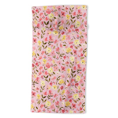 Ninola Design Fresh flowers Pink Beach Towel - Deny Designs