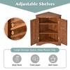 Bathroom Corner Cabinet With Doors Adjustable Shelves, Freestanding Floor Storage Cabinet Furniture For Home Kitchen Bathroom - 4 of 4