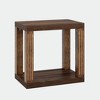 Resenkos Sofa Side End Table, End Table, Couch Table,Wood End Table, 2-Tier Farmhouse Side Table with Storage Shelf,Brown - 2 of 4