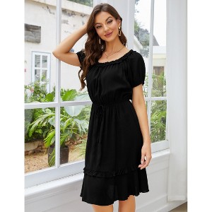 Women's Spring Dress Short Sleeve Off-Shoulder Dress for Women - 1 of 4