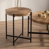 NicBex Retro Wooden Round Coffee Table with Metal Legs,Simple Wood Side Table,Center Table for Living Room - 3 of 4