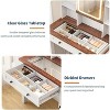 Makeup Vanity with Mirror, 42" Glass Countertop Vanity, Equipped with a Charging Station, Suitable for Bedroom or Dressing Room - 4 of 4