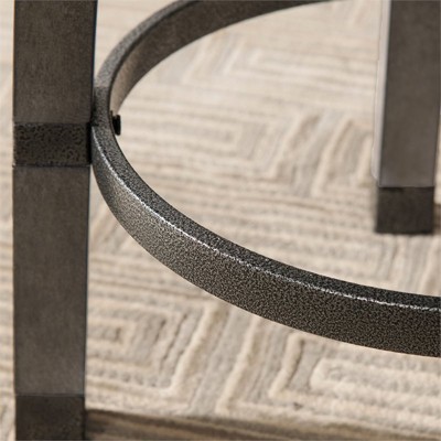 Graystone and Black Swivel Counter Stool with Faux Leather Seat