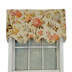 RLF Home Casa Di Fiori Window Treatment Regal Premium Quality Valance 3" Rod Pocket 50" x 17" Cameo Cream - 1 of 3