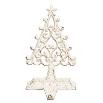 Transpac Metal 7.28 in. Brown Christmas Ornate Tree Stocking Hanger