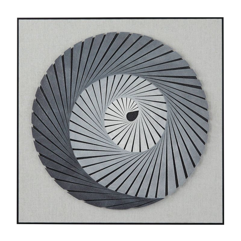 Wood Geometric 3D Spiral Shadow Box with Black Frame Gray - Olivia &#38; May, 2 of 7