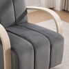 PAGED Swivel Accent Chair Channel Tufted Lounge Reading Chair with Solid Wood Armrests, Single Sofa Armchair for Living Room - 3 of 4