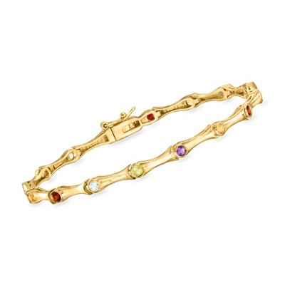 Ross-Simons 0.60 ct. t.w. Multi-Gemstone Studded Bangle Bracelet in 18kt Gold Over Sterling