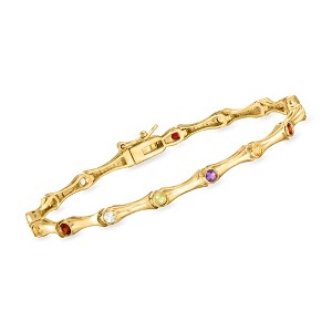 Ross-Simons 0.60 ct. t.w. Multi-Gemstone Studded Bangle Bracelet in 18kt Gold Over Sterling - 1 of 3