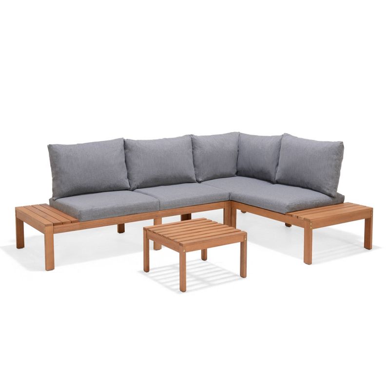 Amazonia 3pc Seychelles Outdoor Patio Conversation Set with Cushions, 1 of 7