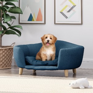 Lyngins Mid-Century Modern Dog Sofa Bed with Birch Legs and Plush Cushion, Elevated Dog Bed Frame for Small Dog (11–25 lbs), Pet Couch Bed - 1 of 4