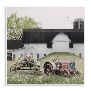 Stupell Industries Floral Tractor in Farmhouse Field Wall Plaque Art - 1 of 4