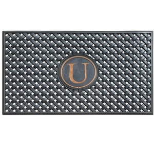 A1HC Natural Rubber Large Monogrammed Door Mat 24" x 39" Scrapes Shoes Clean of Dirt & Grime Doormat - 1 of 4