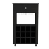 LunaLulinlk 39" H black bar- coffee cart, Kitchen or living room cabinet storage - 3 of 4