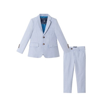 Andy & Evan  Toddler Chambray w/White Stripes Suit Set