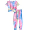 Arshiner Girls Clothing Sets Tie Dye Twist Front Tops & Sweatpants Outfits Sportwear Sweatsuits Tracksuits 4-13 Year - 2 of 4