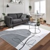 Washable Modern Geometric Rug Non Slip Low Pile Rug Soft Contemporary Throw Floor Cover Foldable Indoor Carpet for Living Room Bedroom Playroom - 3 of 4