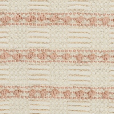 Blush and Ivory Embroidered Rectangular Throw Pillow